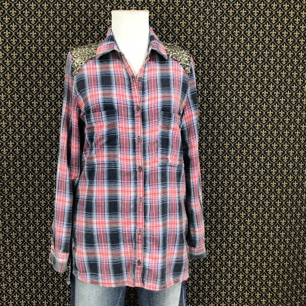 Free People Little Bit of Sugar Plaid Tunic